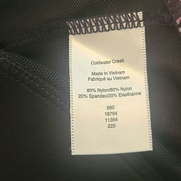 Coldwater Creek One Piece Swim Dress Multicolored Patchwork Print Size 12 - Picture 13 of 14